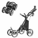 CaddyTek Explorer Compact 4-Wheel Golf Push Cart – Dark Grey
