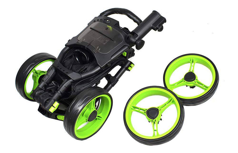 Caddytek 4 Wheel Golf Push Cart - Compact, Lightweight, Close Folding Push Pull Caddy Cart Trolley - Explorer V8, lime, one size