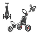 Caddytek Lightweight 3-Wheel Golf Push Cart – Silver