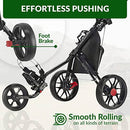 Caddytek Lightweight 3-Wheel Golf Push Cart – Silver
