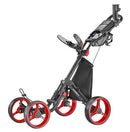 CaddyTek Explorer V8 4-Wheel Golf Push Cart – Grey/Red