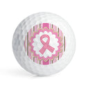 CafePress Breast Cancer Pink Striped Ribbon Golf Balls (Pk O Novelty Golf Balls (Pk of 6)