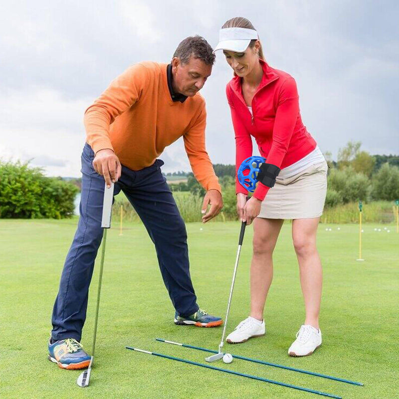 Upgraded Golf Training Aids Golf Swing Training Aid Golf Smart Swing Ball Golf Impact Ball Assist Practice Ball Teaching Posture Correction with Adjustable Wrist Strap,Golf Gifts for Men Women (Blue)