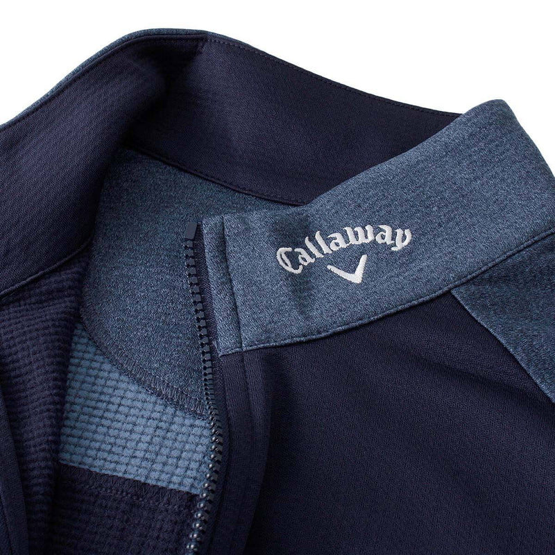 Callaway Golf Mens Long Sleeve 1/4 Zip Waffle Sweater - Peacoat