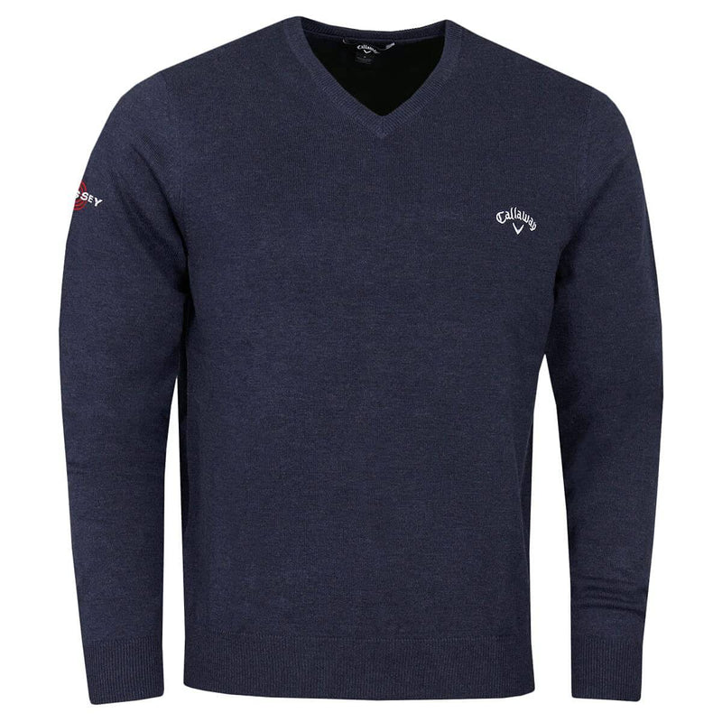 Callaway Golf Mens Odyssey LS V-Neck Sweater - Navy Heather