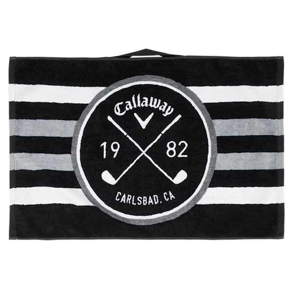 Callaway Golf Unisex Cart Golf Towel - Black/White/Charcoal - One Size, 16" x 24"