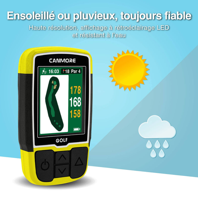 CANMORE HG200 Plus Golf GPS - Easy-to-Read Color preloaded 41,000 Course map Worldwide Shape of The Green and The Fairway- Water Resistant- 1-Year Warranty