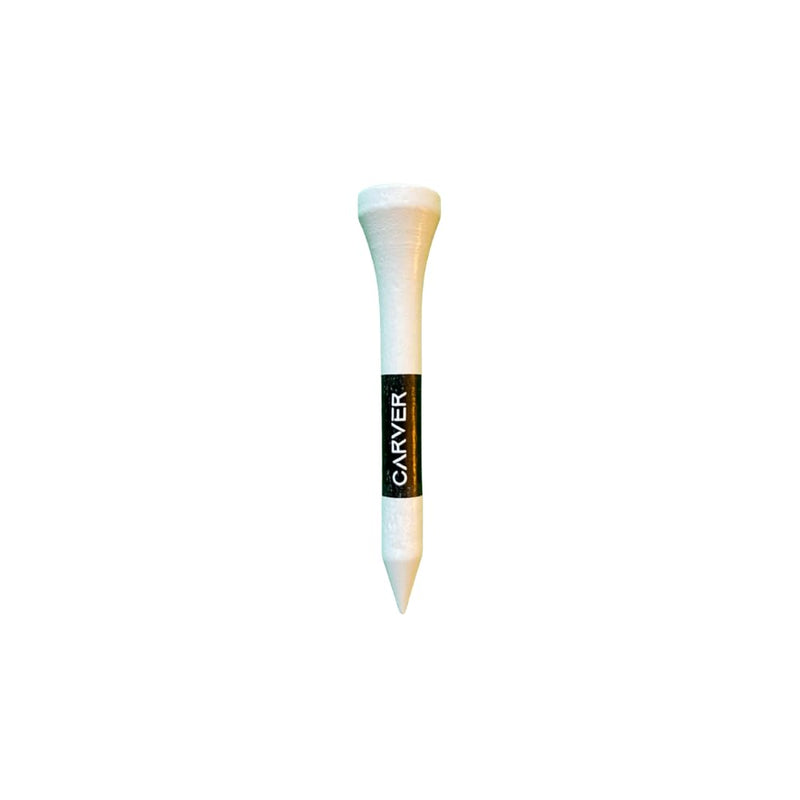 Carver Wooden Golf Tees - 83mm, 70mm, 54mm, 42mm - Bag of 50 - Strong Biodegradable (54mm - Medium (50 tees))