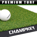 CHAMPKEY Premium Synthetic Turf Golf Hitting Mat | Heavy Duty Rubber Base Golf Practice Mat | Come with 1 Rubber Tee and 9 Plastic Tees