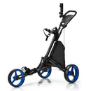 COSTWAY 3-Wheel Folding Golf Trolley – Blue