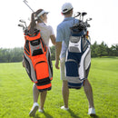 COSTWAY Golf Cart Bag with 14 Way Dividers, 7 Pockets, Rain Cover and Shoulder Strap, Lightweight Golf Clubs Strorage Bags for Men & Women (Navy + Grey)