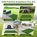 COSTWAY Golf Hitting Mat, 5 x 3 FT/5 x 4 FT Artificial Turf Mat with 2 Rubber Tees and 2 Alignment Sticks, Golf Training Mat for Home Backyard Garage (152 x 92 cm,28mm thick)