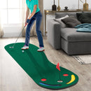 COSTWAY Golf Putting Green Set, Par Three Putting Mat with 3 Putting Cups, 1 Flag and Golf Hole Covers, Indoor Outdoor Putt Green Carpet for Golf Putting Practice