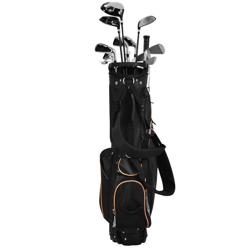 COSTWAY Golf Stand Bag, Lightweight Golf Club Bags with 8 Way Dividers, Rain Hood, Detachable Dual Strap & 7 Pockets