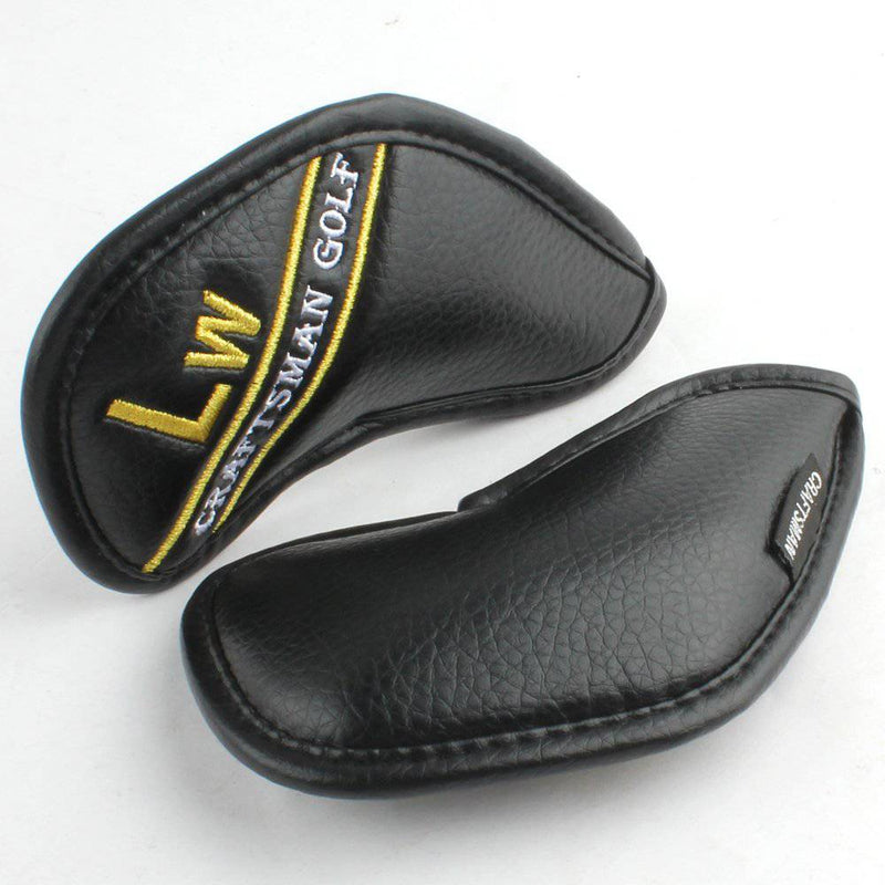 12pcs Black Synthetic Leather Golf Iron Head Covers Set Headcover with Colorful Number Embroideried,easily get the needed iron For Callaway, Ping, Taylormade, Cobra