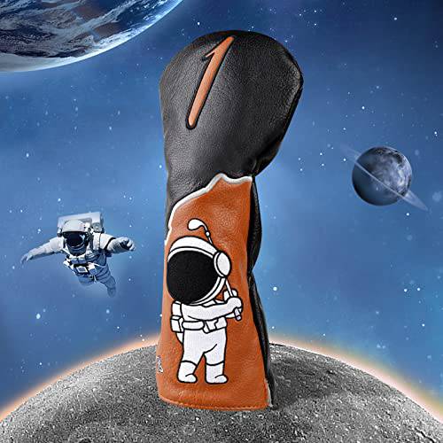 Craftsman Golf Astronaut Play Leather Golf Swing Black Brown Driver Headcover Head Cover (Astronaut)