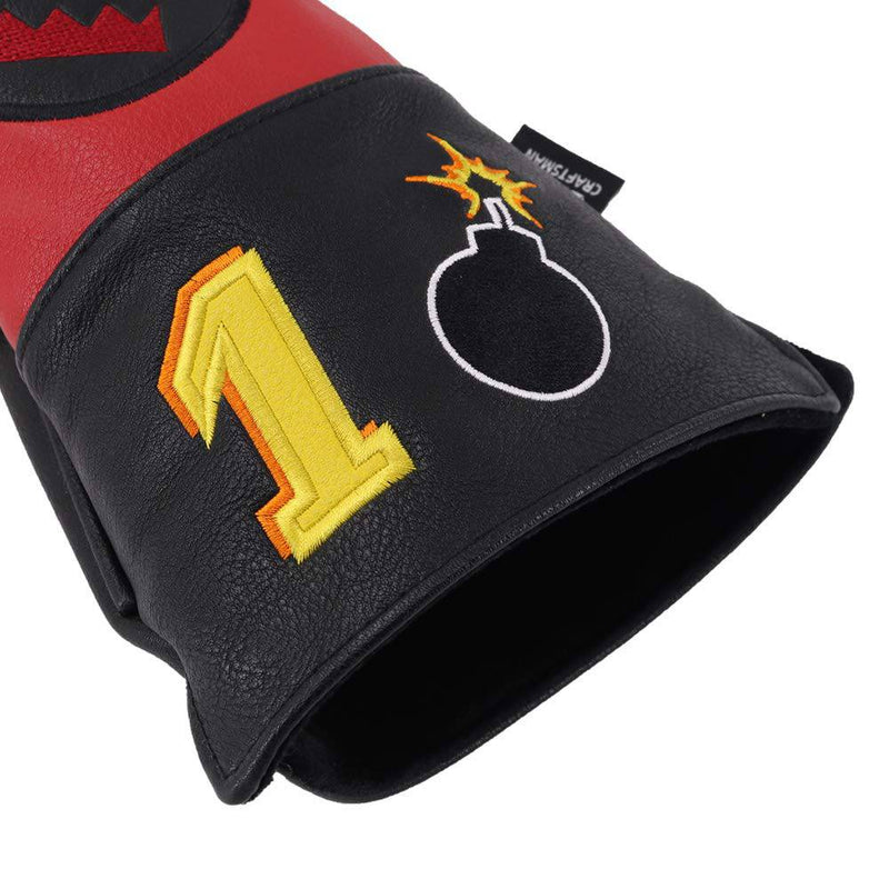 Craftsman Golf Bomb Red & Black Driver Headcover PU Leather Golf Clubs Head Covers (Driver Cover