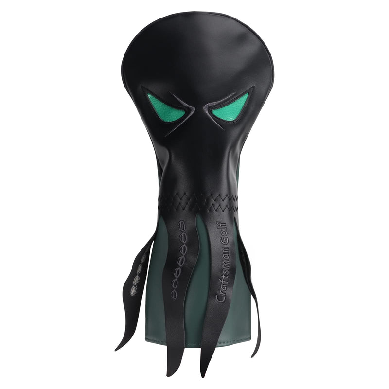 Craftsman Golf Octopus with Green Eyes Black Golf Driver Headcover Fits up to 460cc