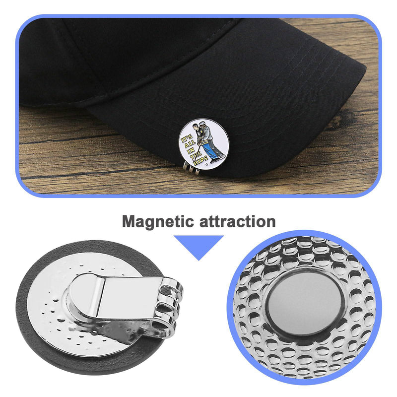 Create idea 2PCS Magnetic Golf Hat Clips Golf Ball Marker Magnetic Balls Stainless steel Golf Accessories for Golf Lovers Dad Retirement Father's Day