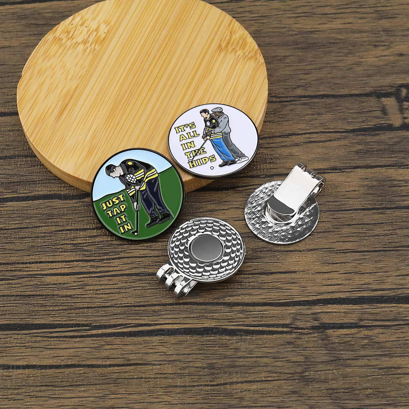 Create idea 2PCS Magnetic Golf Hat Clips Golf Ball Marker Magnetic Balls Stainless steel Golf Accessories for Golf Lovers Dad Retirement Father's Day