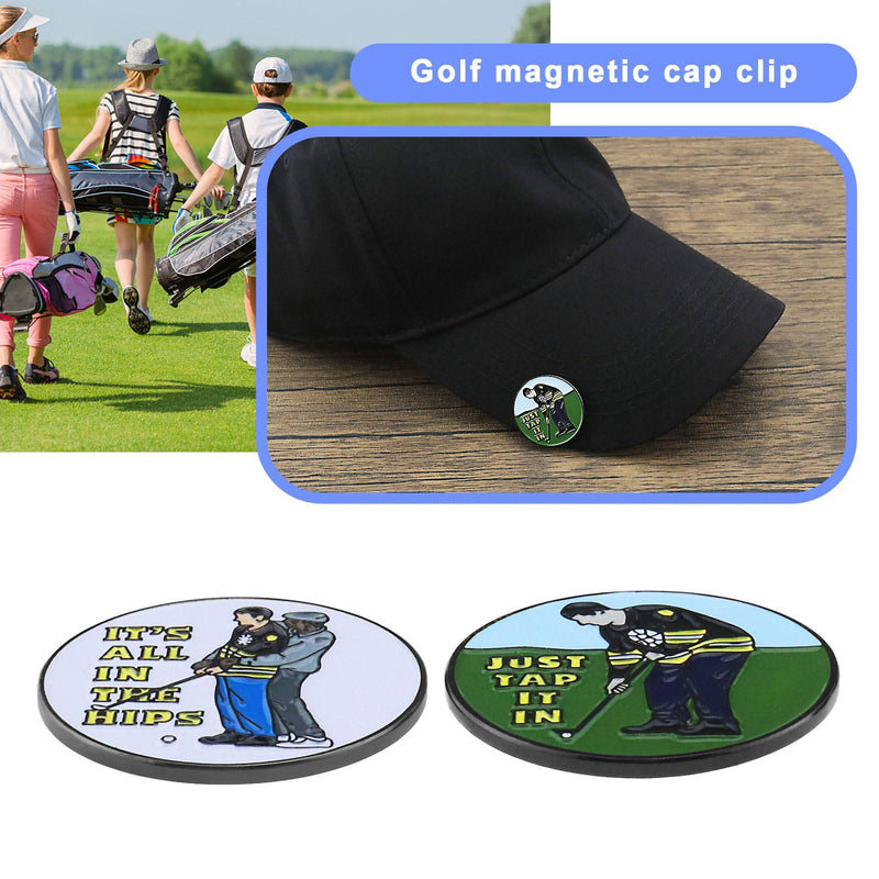 Create idea 2PCS Magnetic Golf Hat Clips Golf Ball Marker Magnetic Balls Stainless steel Golf Accessories for Golf Lovers Dad Retirement Father's Day