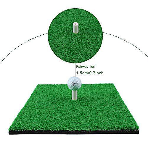 CRESTGOLF Golf Hitting Mats Indoor/Outdoor SBR Golf Mats for Driving Range Practice, Backyard Use - Green, 12 x 12 Inch…