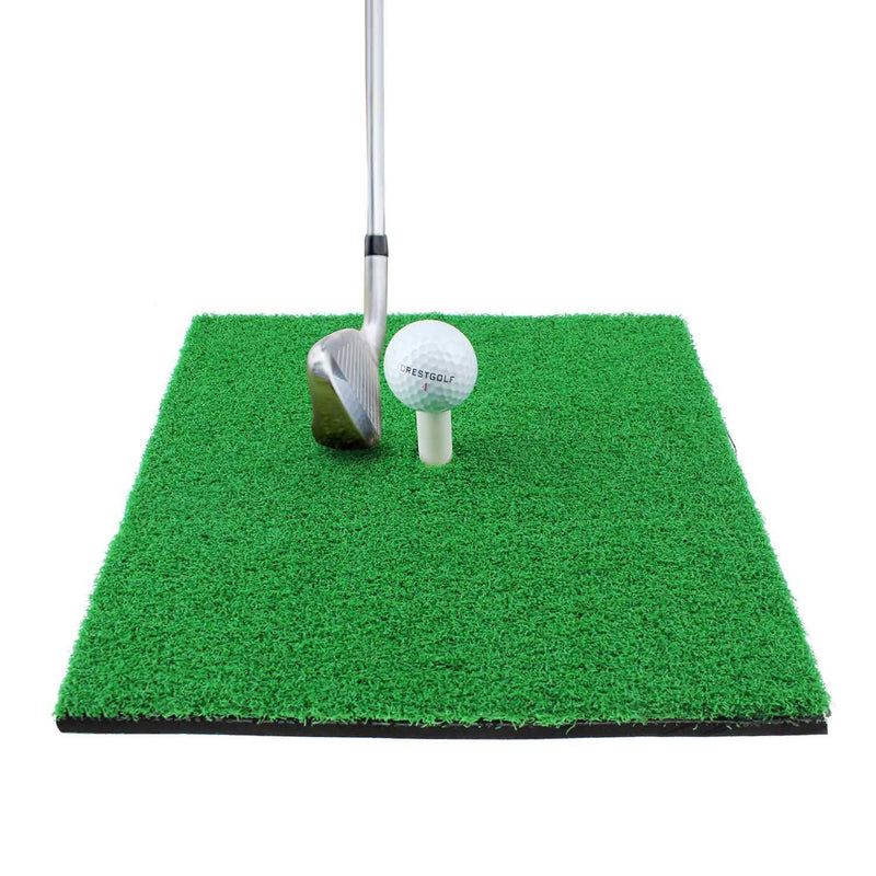 CRESTGOLF Golf Hitting Mats Indoor/Outdoor SBR Golf Mats for Driving Range Practice, Backyard Use - Green, 12 x 12 Inch…