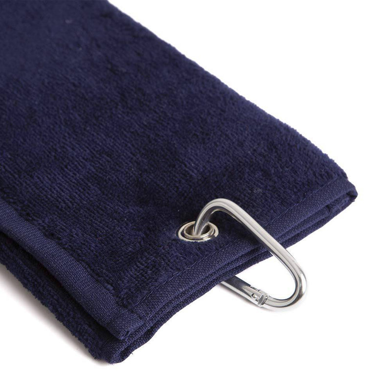 Personalised Golf Towel Navy Blue - Luxury Tri-Fold Any Name Towel Embroidered