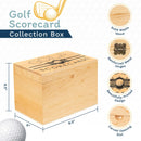 Golf Scorecard Collection Box - Holds Scorecards, Photos, Keepsakes, Yardage Books | Golf Storage Box with 5 Dividers to Organize and Display Golf Score Cards and Accessories Perfect Unique Golf Gift