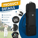 DAREKUKU Foldable Golf Travel Bag with Wheels – Black