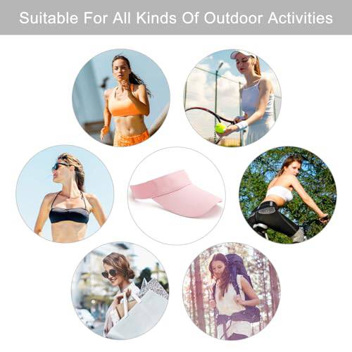 DAWRIS Sun Visors for Women, Pub Golf Visor Golf Cap Women's Visors, Pink Sun Visor Hat Running Visor Women's Hats & Caps, Sun Hat Golf Hats Caps for Women, Golf Caps for Men (Pink)