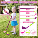 deAO Golf Set for Kids, Kids Golf Suitcase Toy Set, Outdoor Indoor Sports Toys, Golf Clubs Set Garden Game for Boys Girls Toddlers 3 4 5 6 7 8 9 10 Years Old (Pink)