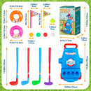 deAO Young Golfers Fun Beginners Set Kit for 3-10 YEAR OLDS, Kids – Golf Clubs, Cart, Holes and Play Balls Included