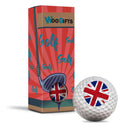 Destination Vinyl ltd 3 x Golf Balls in the Box - Union Jack UK British Flag England Joke Funny Golfing Golfer Fan Club Sport Wedding Dad Husband Friend Men Boys Ball Gift