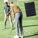 Dszemie Golf Scorecard Holder UK, Leather Score Card Holder for Golf Yardage Book Funny Waterproof Golf Scorecard Gifts Lychee Texture Scorecard Cover with 4 PCS Score Card for Men Women (Black)