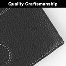 Dszemie Golf Scorecard Holder UK, Leather Score Card Holder for Golf Yardage Book Funny Waterproof Golf Scorecard Gifts Lychee Texture Scorecard Cover with 4 PCS Score Card for Men Women (Black)