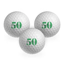 DV DESIGN 3 x Golf Balls - Fifty Fiftee 50 50th Birthday Joke Funny Golfing Club Sport Husband Groom Best Man Dad Brother Friend Men Boys Gift