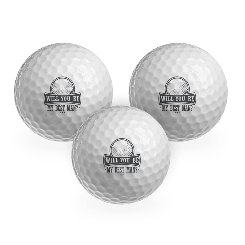 DV DESIGN 3 x Golf Balls - Will You Be My Best Man? Groomsman Reveal Golfing Golfer Fan Sport Wedding Marriage Groomsmen Friend Men Gift