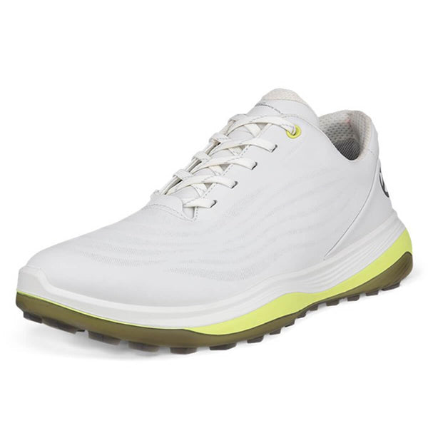 ECCO Men's Lt1 Hybrid Waterproof Golf Shoe, White/Yellow, 9/9.5 UK