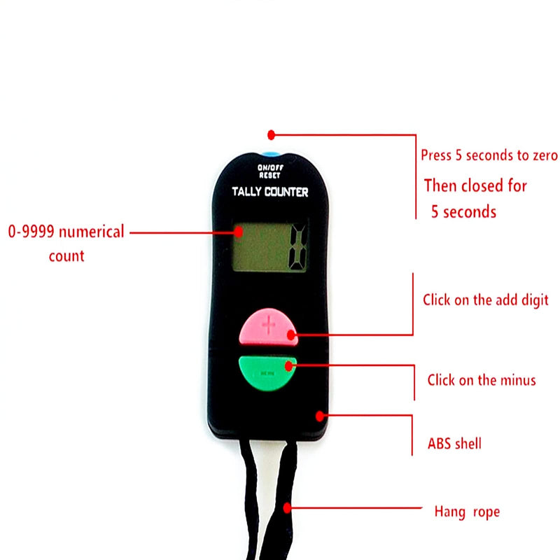 Tally Counter-Efbock Hand Electronic Digital People Counter Clicker ADD/SUBTRACT Counter Golf Accessories 1pcs