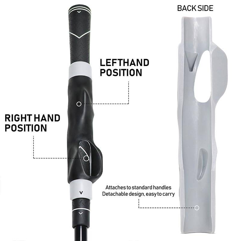 Esenlong Golf Grip Trainer, Golf Posture Correction Aid Attachment Golf Swing Trainer Grip Practice Aid for Improving Hand Positioning Suitable for Right Hand Use (Black)