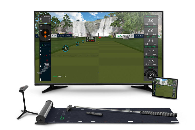 ExPutt EX500D Pro Golf Putting Simulator, Home Golf Simulator, Perfect Your Putting Swing Anytime, Anywhere, Black