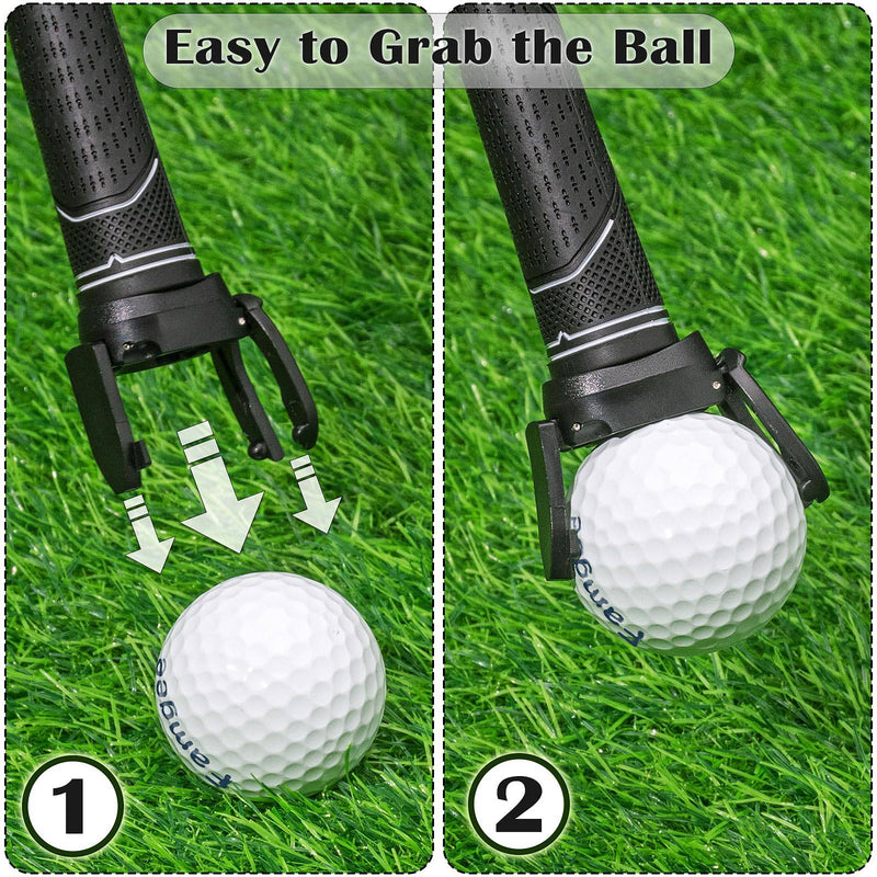 Famgee Foldable Plastic Golf Ball Pick Up Retriever Grabber Claw Suction Cup Sucker Accessories Golf Ball Picker Upper for Putter Grip Back Saver Tool for Golfer 6 Pack