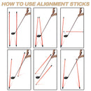 FINGER TEN Golf Alignment Sticks with Cover 48 Inch Practice Stick 3 Pack, Golf Training Aid Sticks for Aming Indoor Outdoor Garden (3 Pack in Yellow)