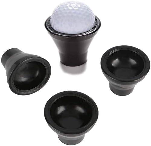 FINGER TEN Golf Ball Retriever Suction Cup Picker Grip Pick Up Tool Value 4 Pack, Golf Ball Retriever Sucker Grabber Back Saver Put On Putter Grip for Golfers (4 Pack Rubber Golf Ball Suction Cup)