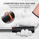 FINGER TEN Golf Ball Retriever Telescopic Pick up Scoop Ball Retriever，Golf Ball Retriever Picker Stainless Steel Shaft Retracted Length with Locking Scoop (Silver-12ft)