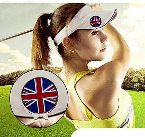 FINGER TEN Golf Hat Clip Ball Marker Magnetic Value 4 Pcs Set with Storage Gift Box,Golf Ball Markers Accessories Removable Easily to Golf Cap for Men Women Golfer (UK Flag)