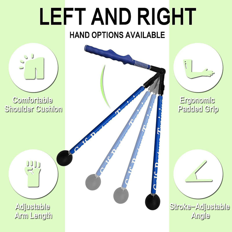 FINGER TEN Golf Swing Trainer Aid Adjustable Portable for Golf Training Aid, Golf Swing Master with Ergonomic Grip Shoulder Turn,Beginners Improve Golf Swing Exerciser Training Aid for Office (Black)