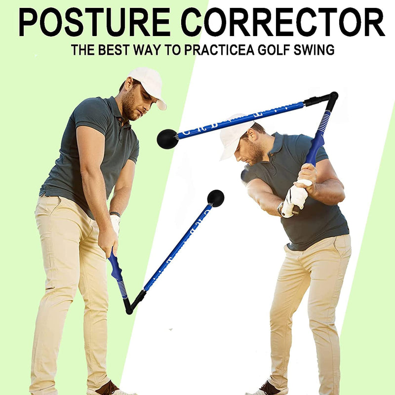 FINGER TEN Golf Swing Trainer Aid Adjustable Portable for Golf Training Aid, Golf Swing Master with Ergonomic Grip Shoulder Turn,Beginners Improve Golf Swing Exerciser Training Aid for Office (Black)
