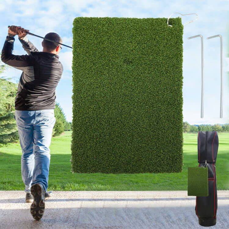 Golf Mat Turf Winter Rules Fairway Hitting Mats with Clip and Hole for Garden Backyard Indoor Outdoor Lightweight Portable (35 * 20cm Short grass)